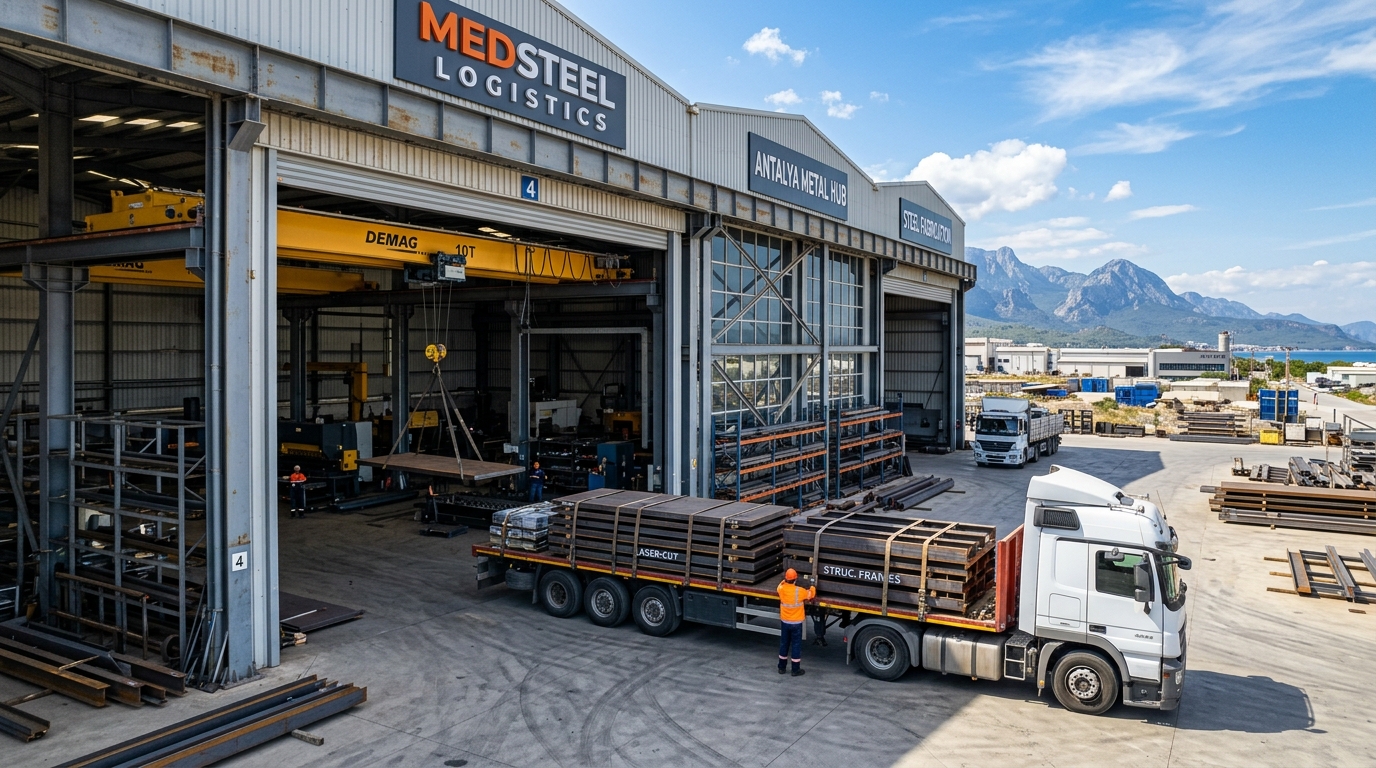 Alanya ve Antalya bölgesinde HK Yapı Metal çelik fabrikasyon ve lojistik sevkiyat merkezi